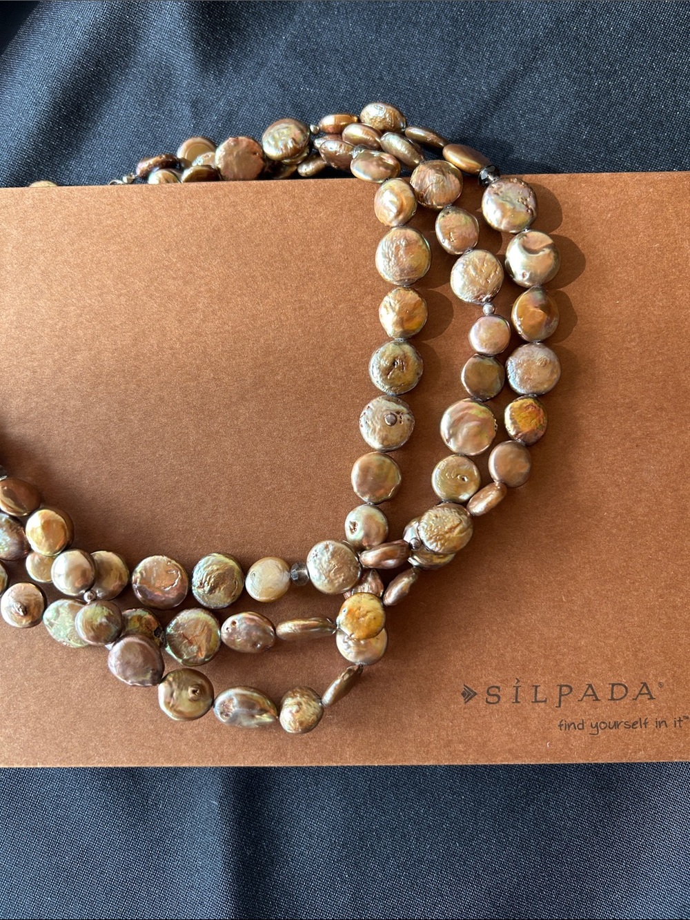 Silpada N1717 Layered copper coin Pearl Necklace